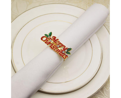 12Pcs Napkin Rings Wear Resistant Metal Exquisite Clips-Rose Gold V1263-JX-448