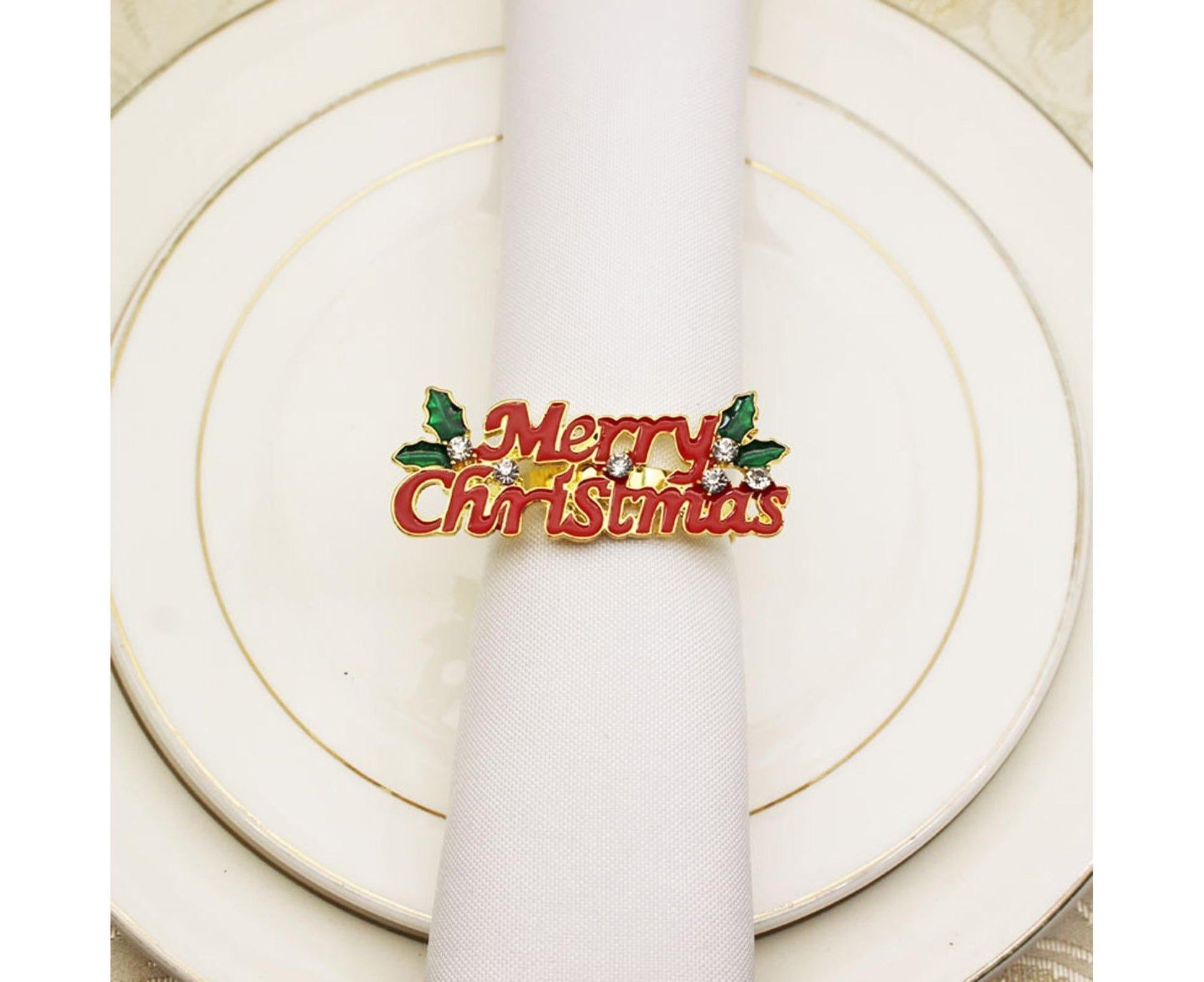12Pcs Napkin Rings Wear Resistant Metal Exquisite Clips-Rose Gold V1263-JX-448