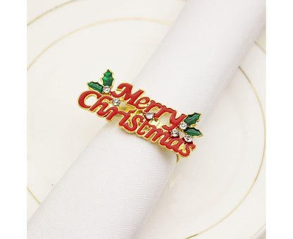 12Pcs Napkin Rings Wear Resistant Metal Exquisite Clips-Rose Gold V1263-JX-448