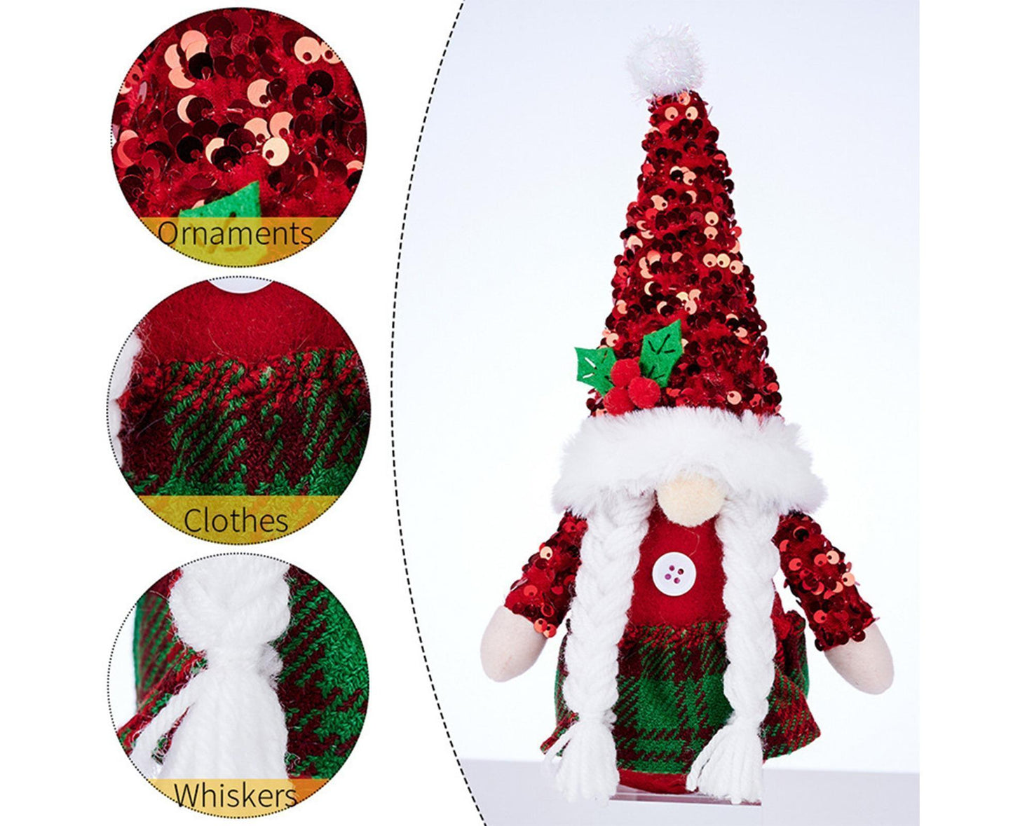 Christmas Plush Doll Window Dressing Ornament for Festival-Red Berries V1263-JX-449
