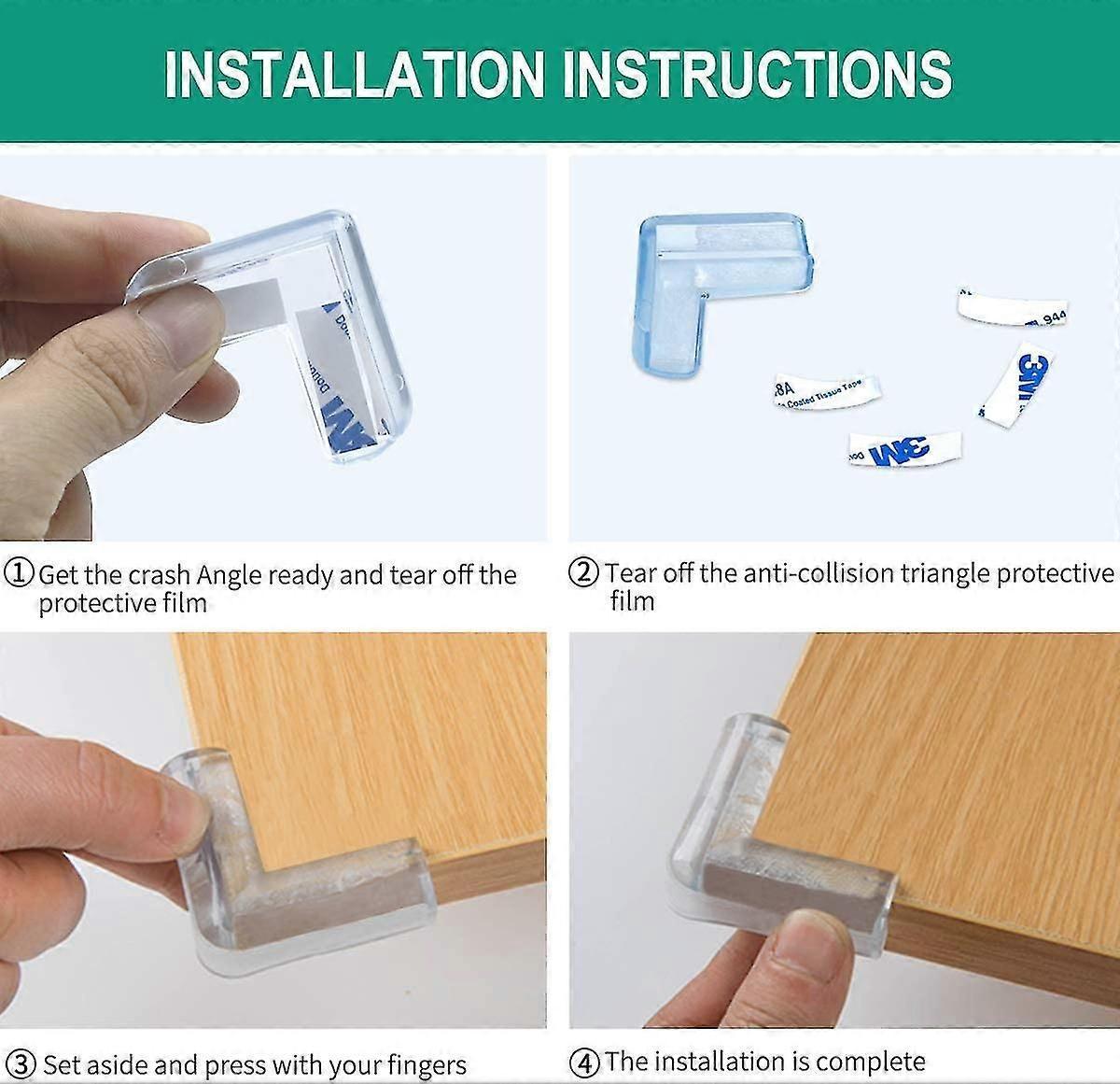 20pcs Table Corner Protectors - Clear Shockproof Babies Furniture Edge Guards for Home security V1263-JX-4490