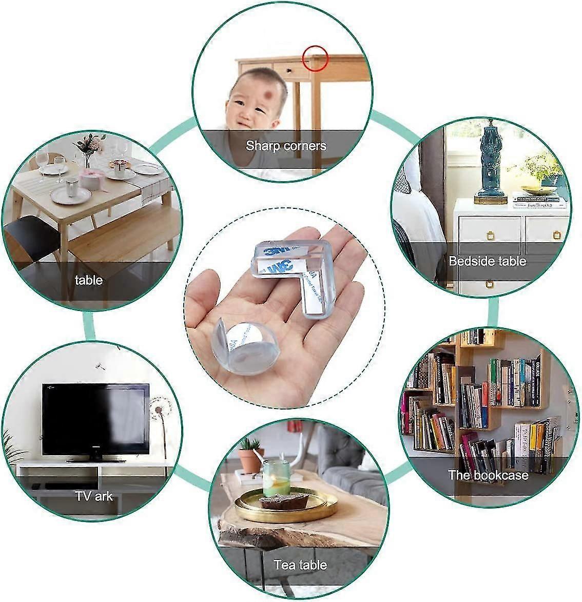 20pcs Table Corner Protectors - Clear Shockproof Babies Furniture Edge Guards for Home security V1263-JX-4490