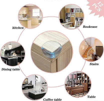 12pcs Babies Corner Protectors - Reinforced Transparent Table Corner Guards for Home security V1263-JX-4495