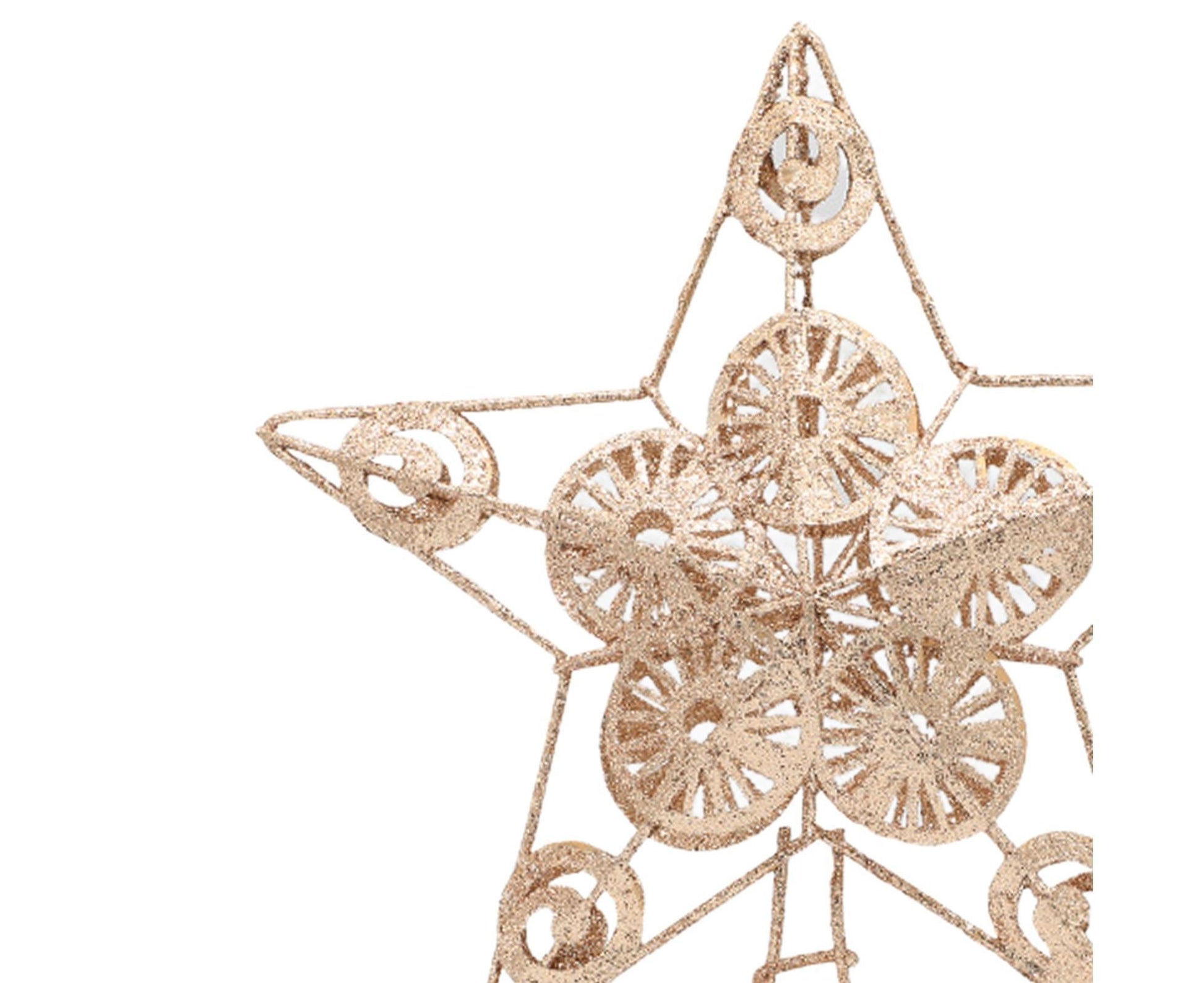 Xmas Tree Top Glitter Star-Rose Gold V1263-JX-450