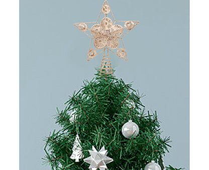 Xmas Tree Top Glitter Star-Rose Gold V1263-JX-450