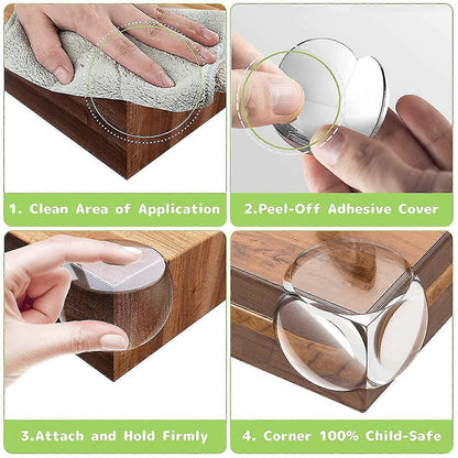 12pcs Clear Table Corner Protectors - Transparent Babies Proofing Furniture Edge Guards V1263-JX-4502