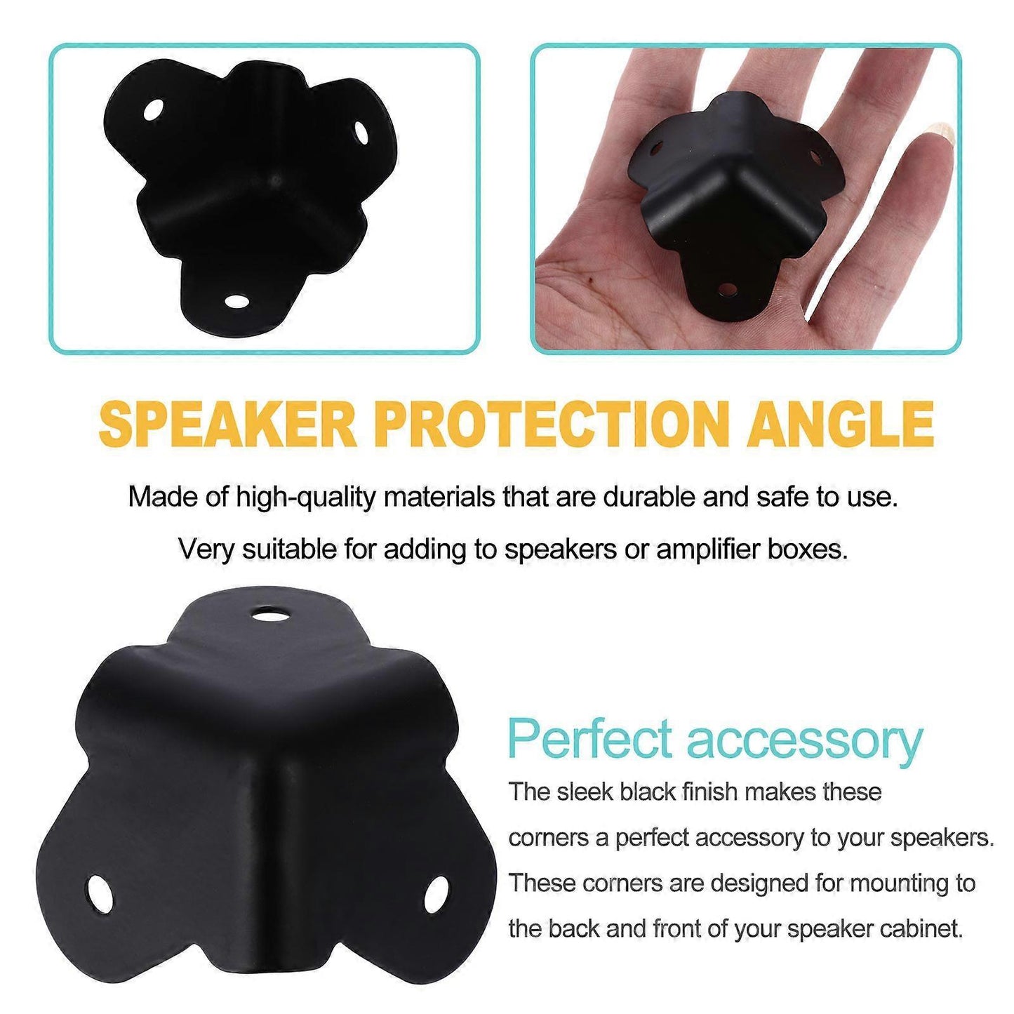16pcs Metal Speaker Corner Protectors - Rounded Cabinet Box Edge Guards V1263-JX-4503