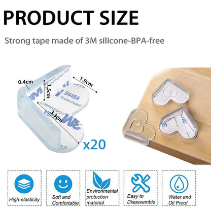 20pcs Babies Corner Guards - Babies security Furniture Corner Protectors for Table and Desk V1263-JX-4510