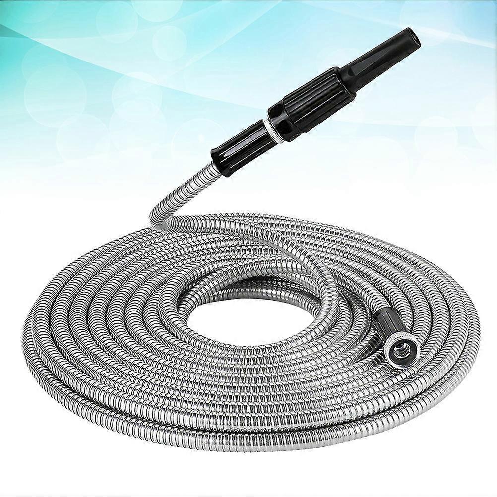 50ft Metal Garden Hose - Retractable Water Hose with Strong Outer Shell, Flexible Design V1263-JX-4521