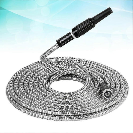 50ft Metal Garden Hose - Retractable Water Hose with Strong Outer Shell, Flexible Design V1263-JX-4521