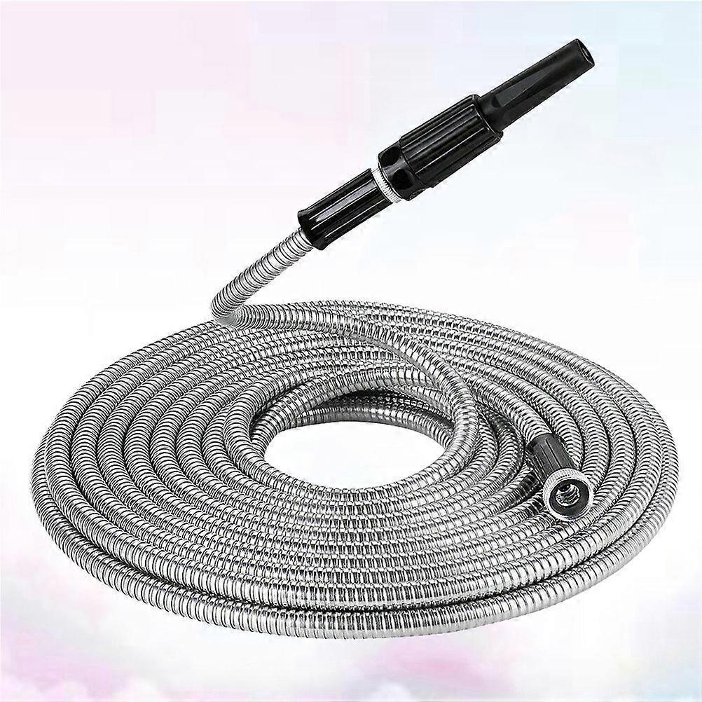 50ft Metal Garden Hose - Retractable Water Hose with Strong Outer Shell, Flexible Design V1263-JX-4521