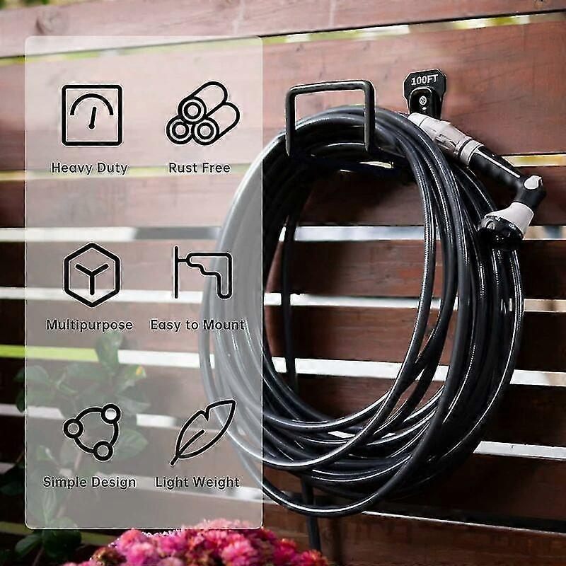 Heavy Duty Garden Hose Holder - Wall Mount Metal Hose Hook with Screws for Hose V1263-JX-4522
