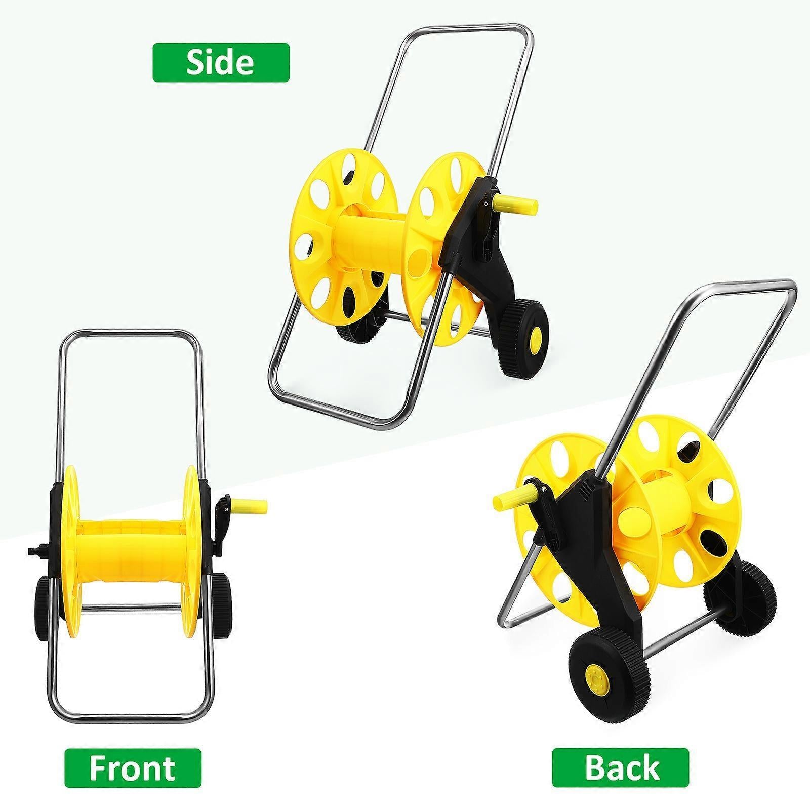 Hose Reel Cart with Wheels - Garden Hose Storage Cart with Handle and Hose Guide V1263-JX-4524