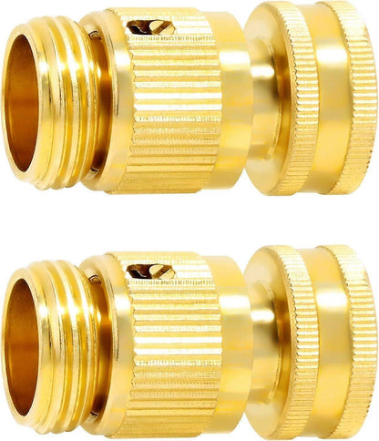 Solid Brass Garden Hose Quick Connect Fittings - Leak-Free Hose Connector Set V1263-JX-4531