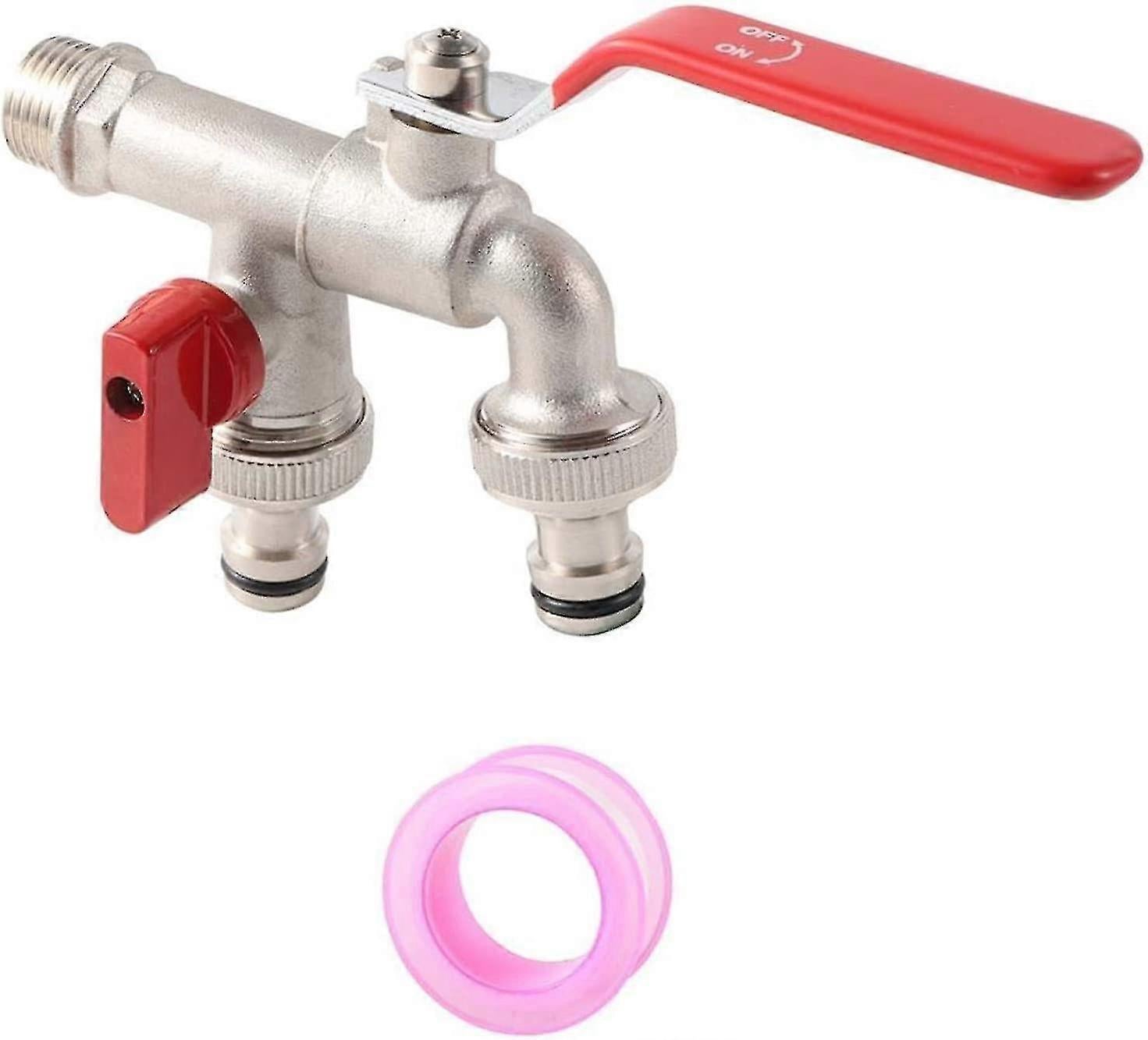 Garden Hose Faucet Adapter - Dual Outlet Tank Connector for Hose Attachment V1263-JX-4538
