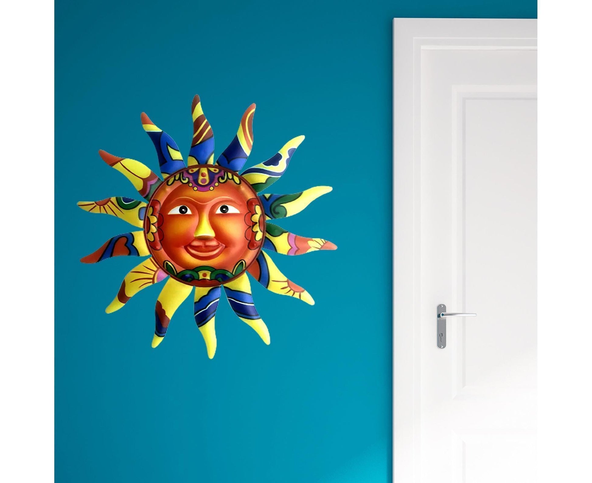 Wall Sculpture Sun Face Pattern for Living Room-Yellow V1263-JX-454
