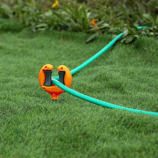 Garden Hose Guide Stakes - Metal Spiked Stakes to Prevent Hose Damage, Decorative Design V1263-JX-4542