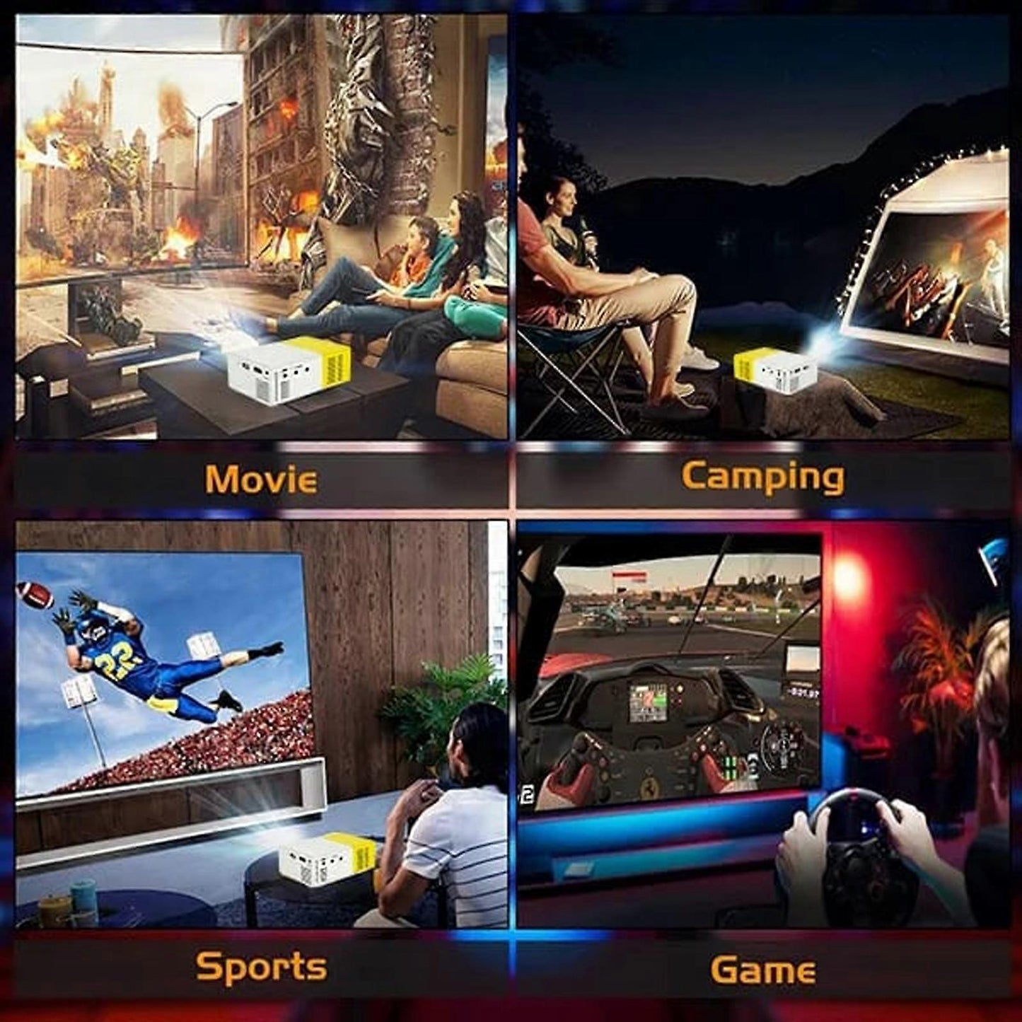 Mini Projector - LED Portable Projector for Home opera and Video Playback V1263-JX-4546
