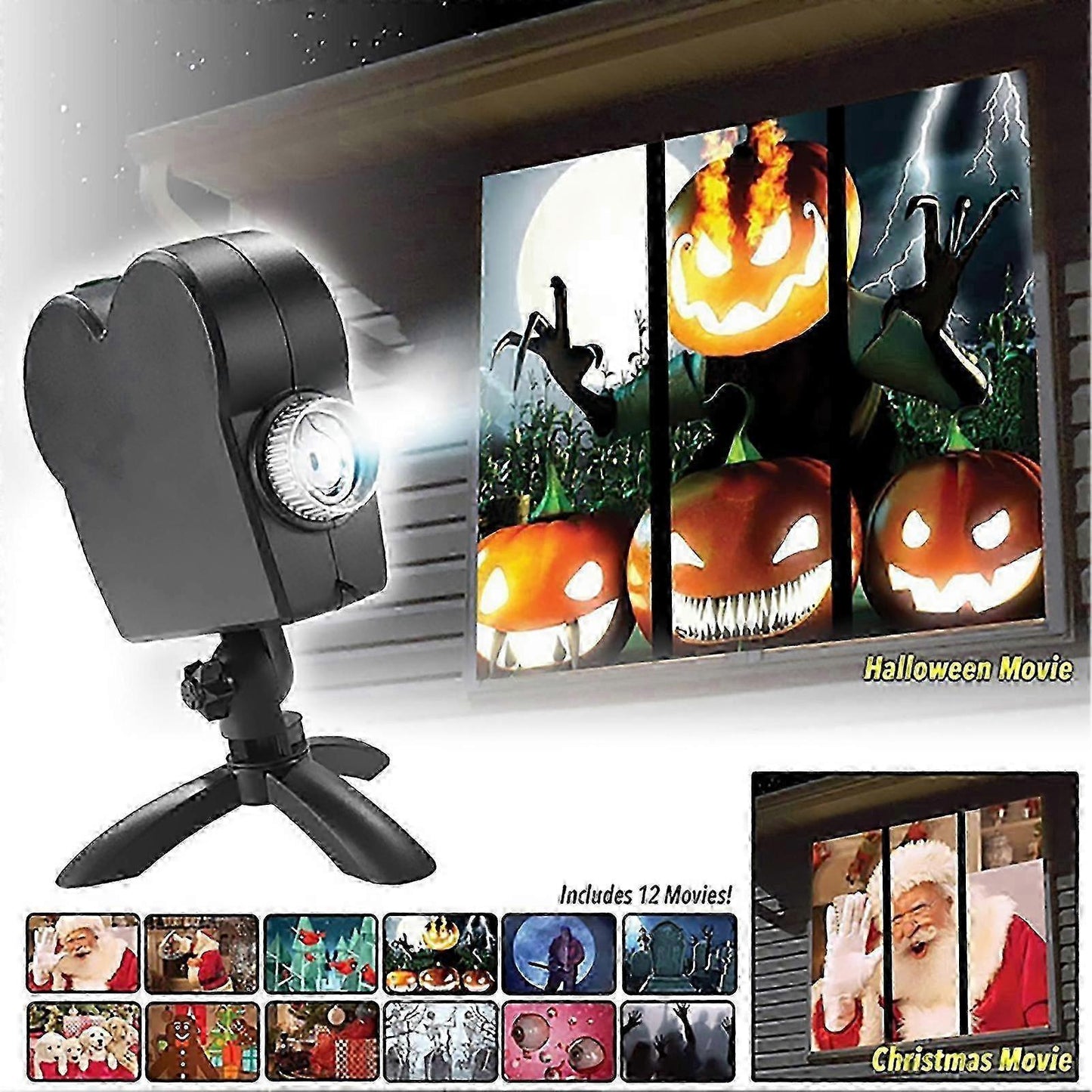 Christmas Halloween LED Window Projector - Seasonal Decorative Light Projector V1263-JX-4550