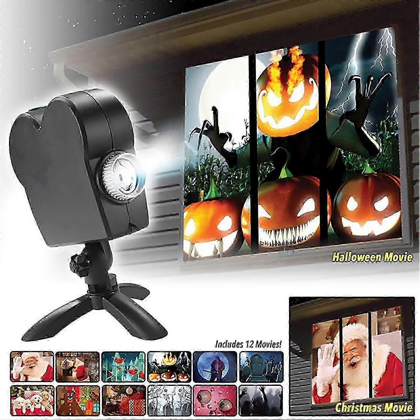 Christmas Halloween LED Window Projector - Seasonal Decorative Light Projector V1263-JX-4550