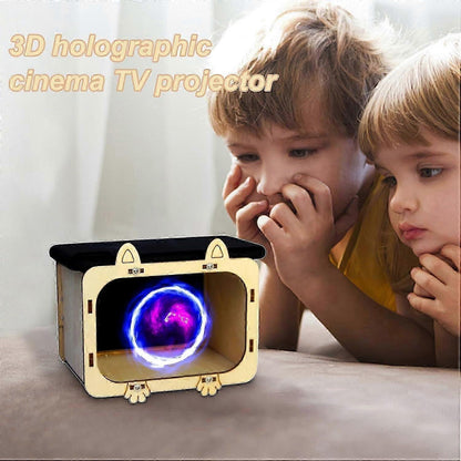 Hologram Phone Projector - Wooden Smartphone Projector Display Stand V1263-JX-4570
