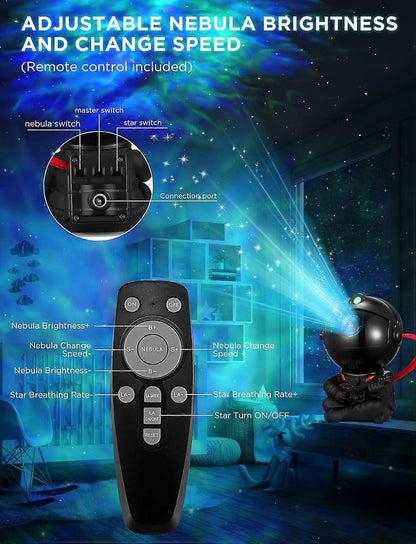 Space Astronaut Projector - Nebula Modes Galaxy Projector with Remote Control V1263-JX-4573