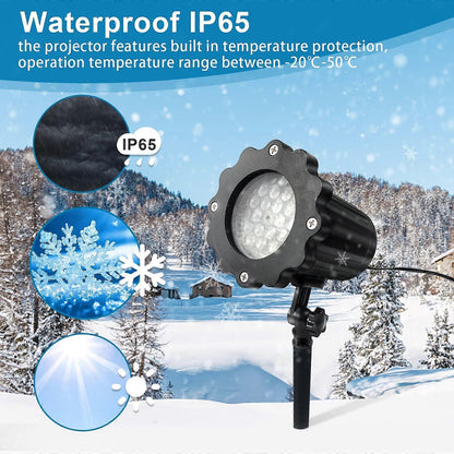 LED Snowflake Projector - Christmas Light Projector for Outdoor and Indoor Use V1263-JX-4574