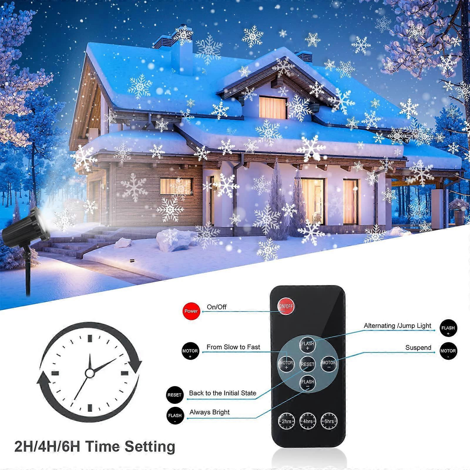 LED Snowflake Projector - Christmas Light Projector for Outdoor and Indoor Use V1263-JX-4574