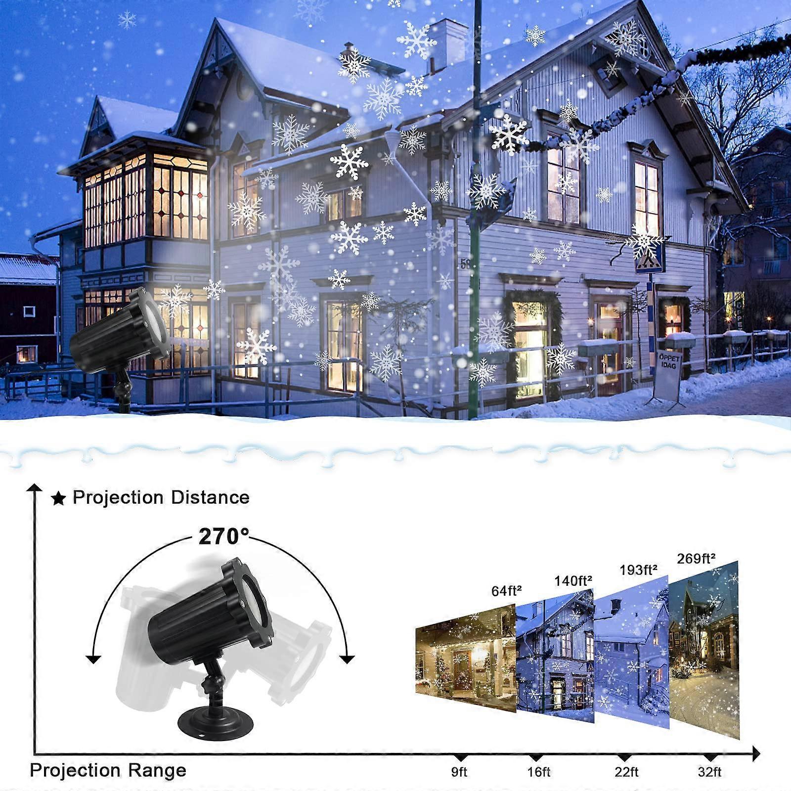 LED Snowflake Projector - Christmas Light Projector for Outdoor and Indoor Use V1263-JX-4574