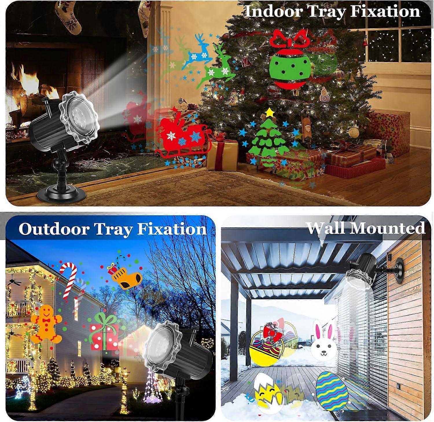 Christmas LED Projector Lamp, 16 Patterns Snowflake Outdoor Decorative Light V1263-JX-4575