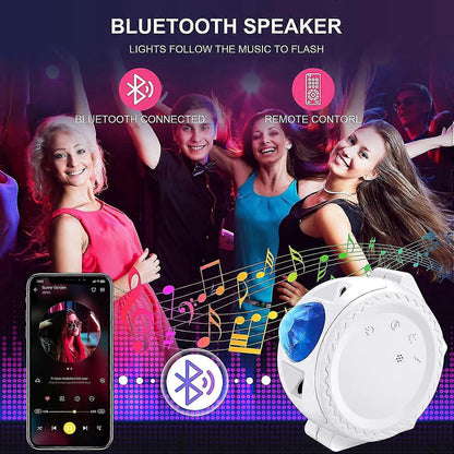 4-in-1 Galaxy Projector with Tooth Serrated Remote - 18 Sky Patterns V1263-JX-4578