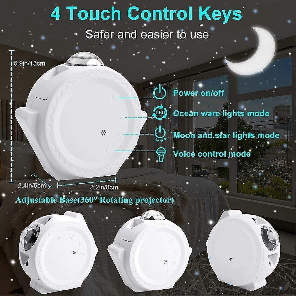 4-in-1 Galaxy Projector with Tooth Serrated Remote - 18 Sky Patterns V1263-JX-4578