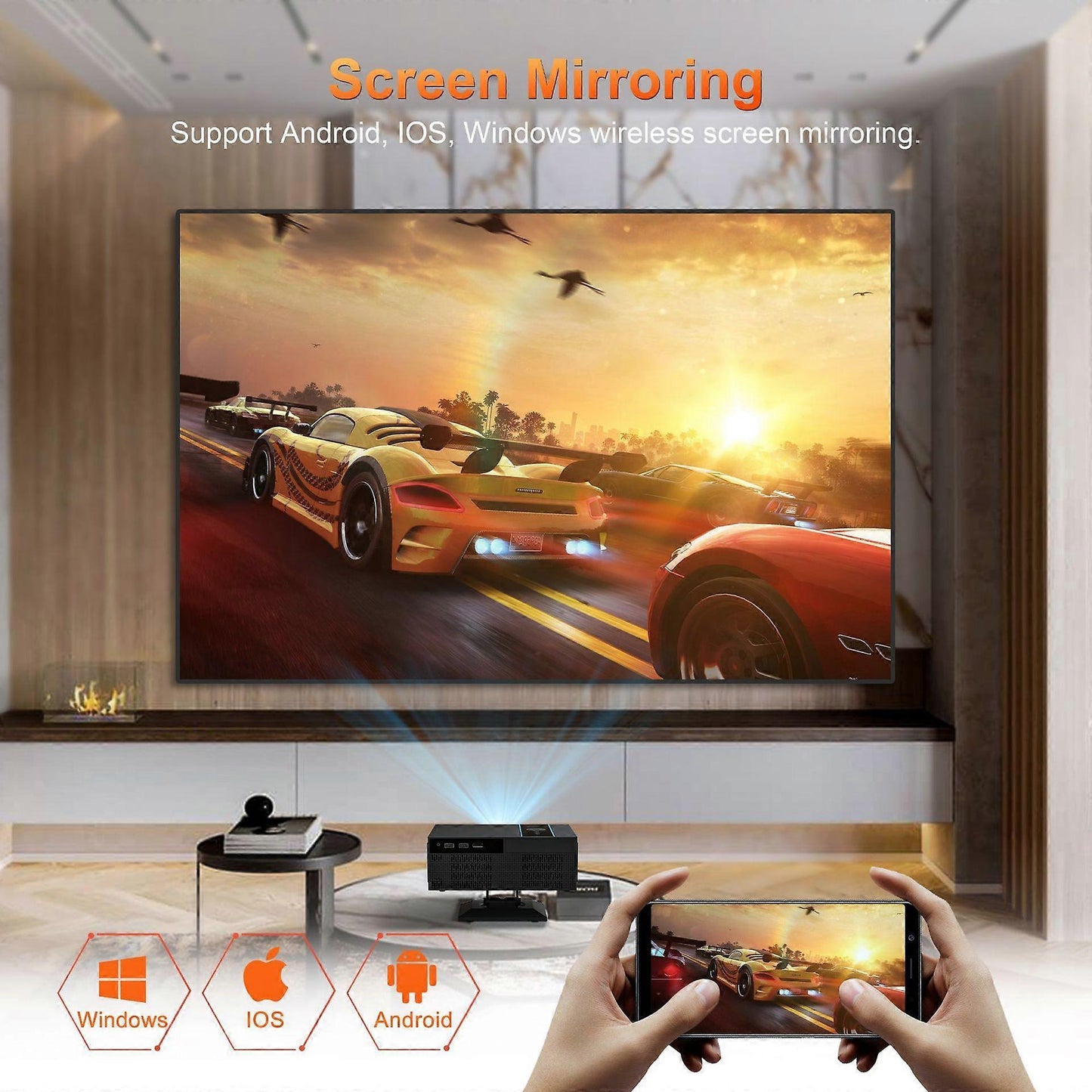 Portable 4K X6 Home Projector V1263-JX-4581