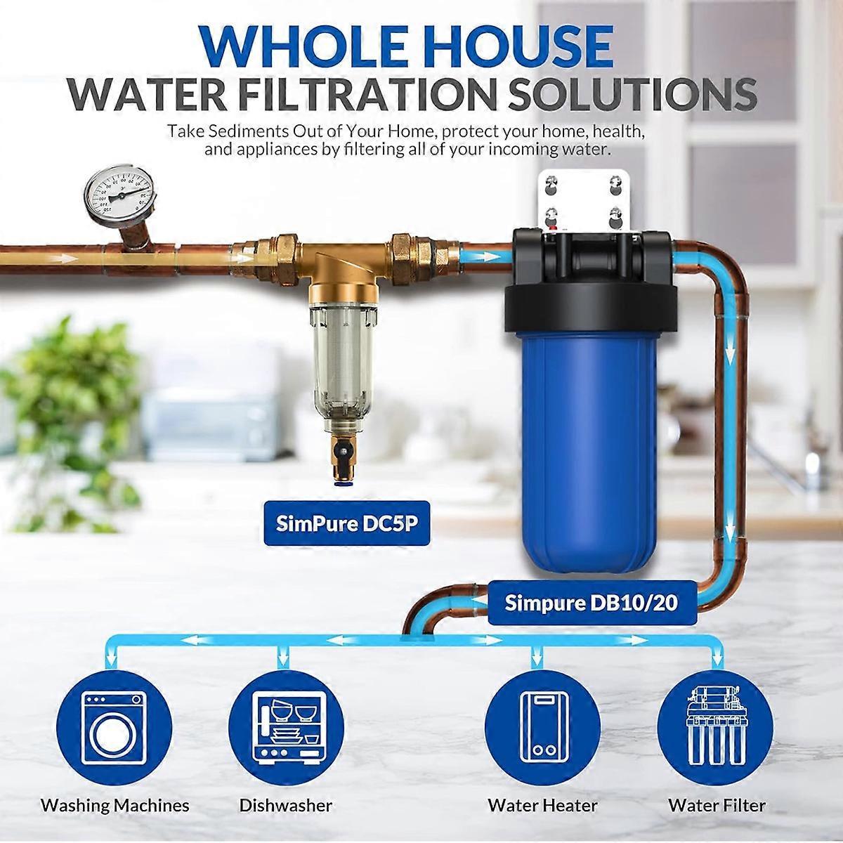 Reusable Sediment Water Filter Pre-Filter for Well Water Pipes V1263-JX-4597