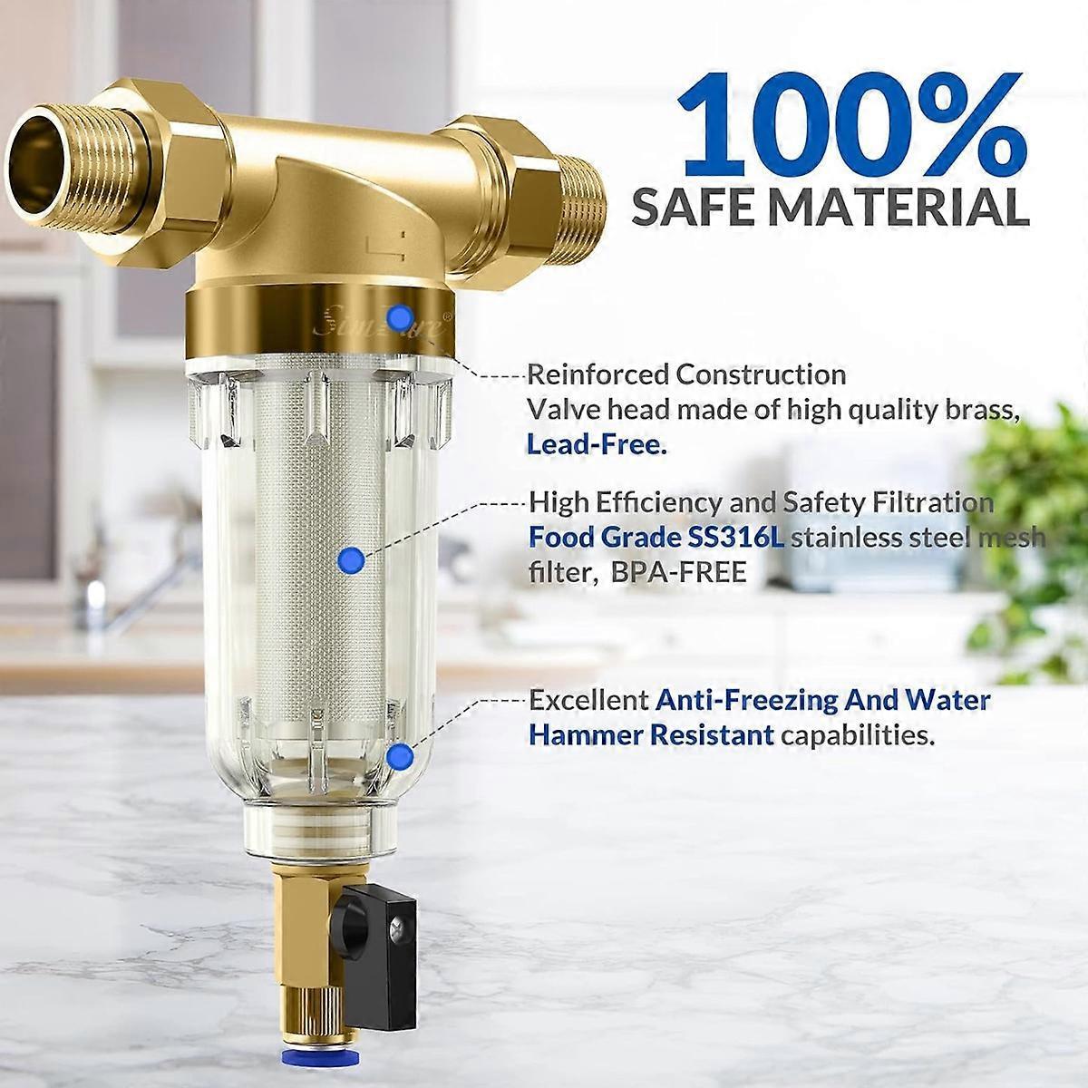 Reusable Sediment Water Filter Pre-Filter for Well Water Pipes V1263-JX-4597