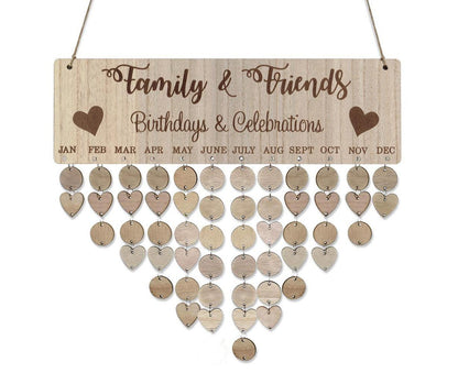 DIY Families Friends Birthday Celebration Calendar Reminder Planner Board Decor V1263-JX-460
