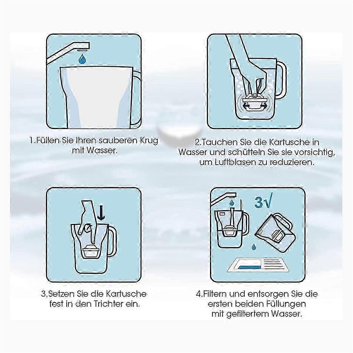 3pcs Maxtra Compatible Water Filter Cartridges for Pitchers V1263-JX-4600