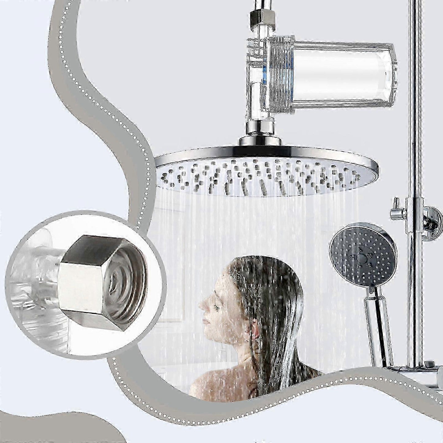 Water Filter for Washing Machine, Showerhead, Bath, Toilet, Travel & Household Use V1263-JX-4608