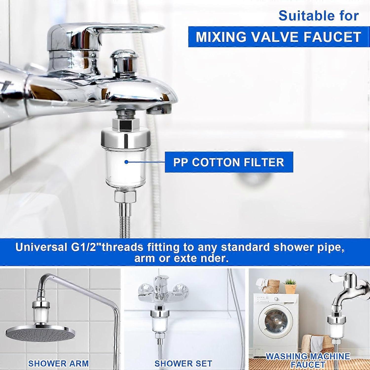 Universal Shower Tap Filter, Anti-Limescale Purifier, Silver Transparent V1263-JX-4611