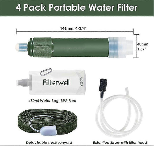 Portable Water Filter & Purifier with Carbon Filtration V1263-JX-4613