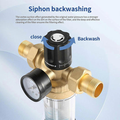 Reusable Spin Down Sediment Filter for Well Tap Hose Water V1263-JX-4614