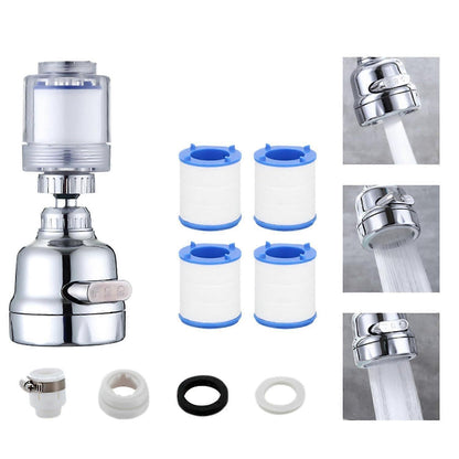 Rotatable Tap Water Filter with 4 Cotton Cartridges, 3 Mode Faucet Filter V1263-JX-4620