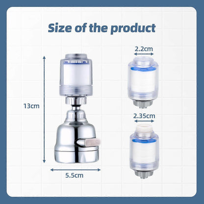 Rotatable Tap Water Filter with 4 Cotton Cartridges, 3 Mode Faucet Filter V1263-JX-4620