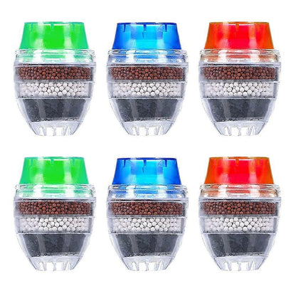 6pcs Mini Faucet Water Filters, Activated Carbon, Anti-Limescale Round Filters V1263-JX-4626