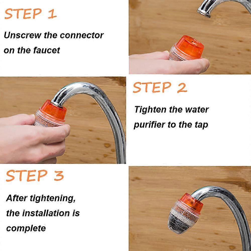 6pcs Mini Faucet Water Filters, Activated Carbon, Anti-Limescale Round Filters V1263-JX-4626