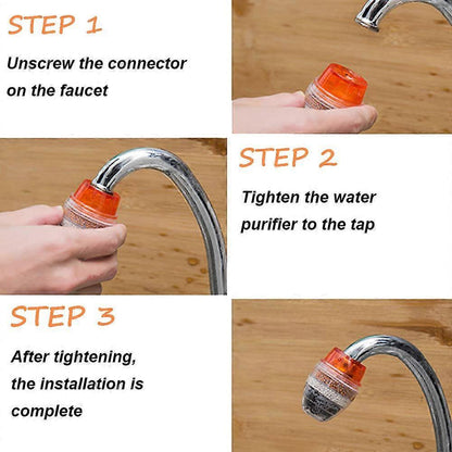 6pcs Mini Faucet Water Filters, Activated Carbon, Anti-Limescale Round Filters V1263-JX-4626