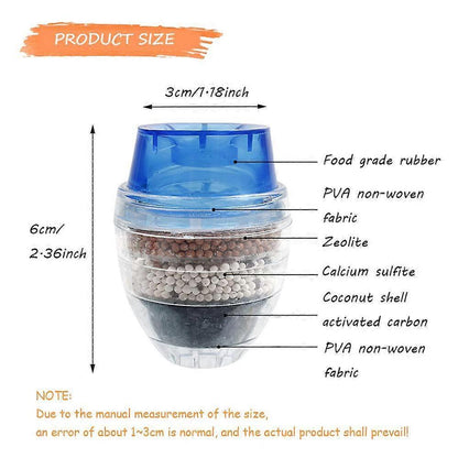 6pcs Mini Faucet Water Filters, Activated Carbon, Anti-Limescale Round Filters V1263-JX-4626