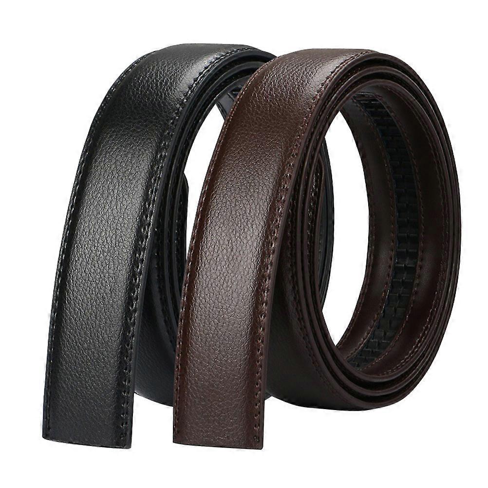 2pcs Men's Genuine Leather Belts for Jeans, Youth Black Leather Belts V1263-JX-4636