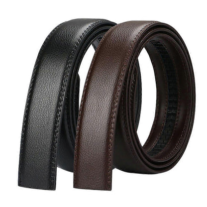 2pcs Men's Genuine Leather Belts for Jeans, Youth Black Leather Belts V1263-JX-4636