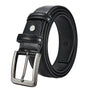 Men's Black Leather Belt, 130cm Genuine Leather Belt V1263-JX-4637